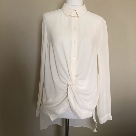 Zara Basic button down with front tie detail - Picture 2 of 7